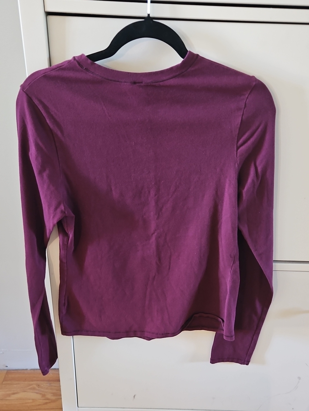 SKIMS Long Sleeve Crewneck Top in Plum Size XL - Picture 3 of 11